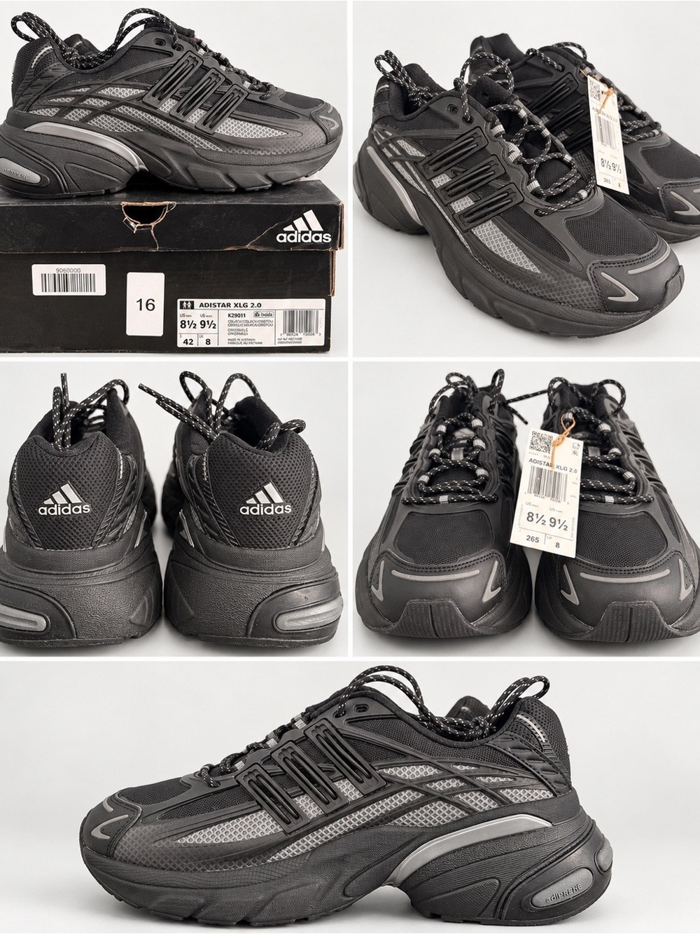 Adidas Adistar XLG 2.0 Men's/ Women’s Black & Gray Athletic Running Shoes